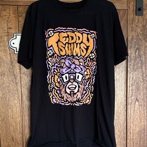 Black Graphic Tee with Teddy Swims Design